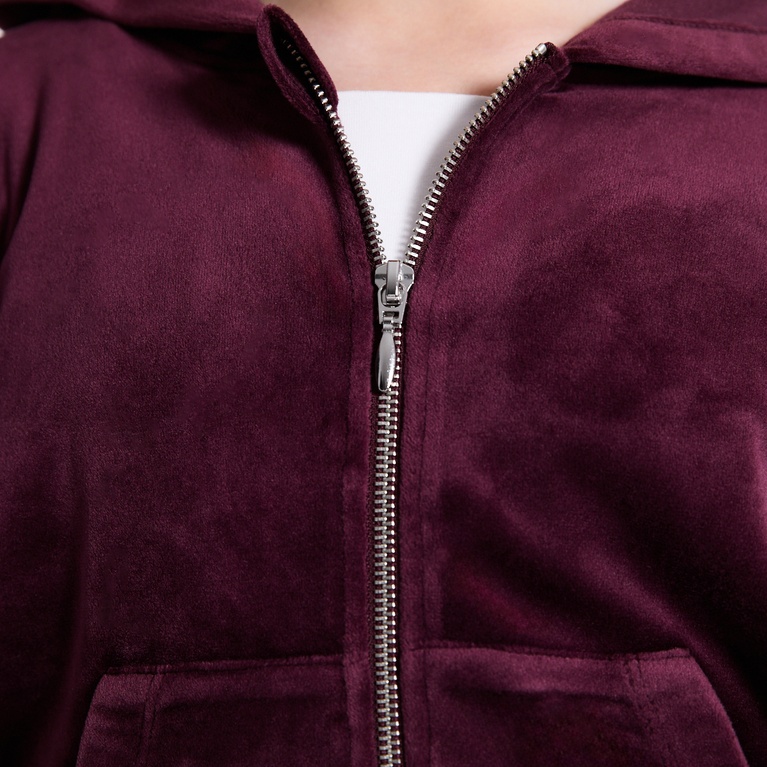 Velour Hoodie  "Ellie star" Light Burgundy